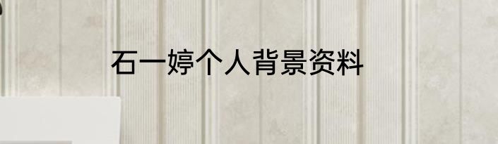 石一婷个人背景资料
