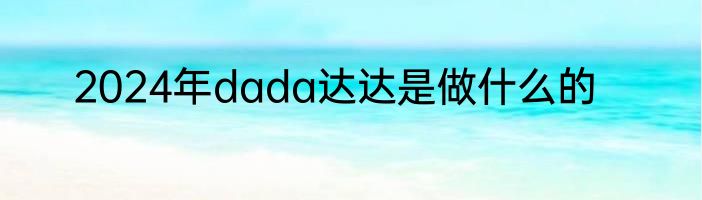 2024年dada达达是做什么的