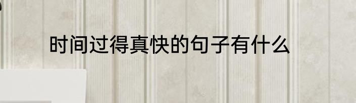 时间过得真快的句子有什么