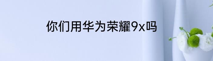 你们用华为荣耀9x吗