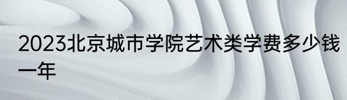 2023北京城市学院艺术类学费多少钱一年