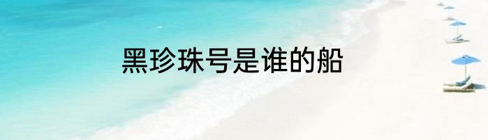 黑珍珠号是谁的船