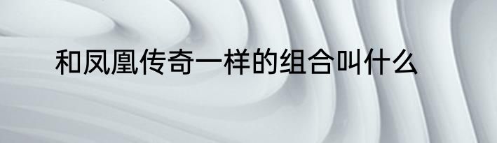 和凤凰传奇一样的组合叫什么