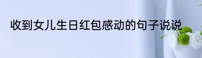 收到女儿生日红包感动的句子说说