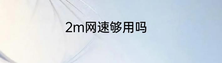 2m网速够用吗
