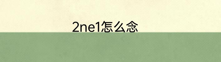 2ne1怎么念