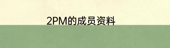 2PM的成员资料