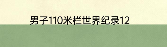 男子110米栏世界纪录12