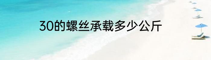 30的螺丝承载多少公斤