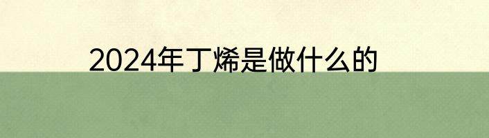 2024年丁烯是做什么的