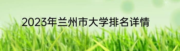 2023年兰州市大学排名详情