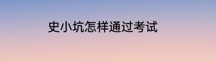 史小坑怎样通过考试