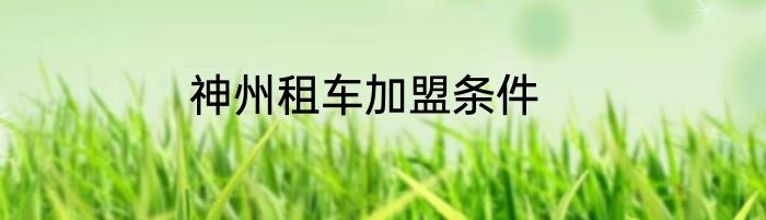 神州租车加盟条件