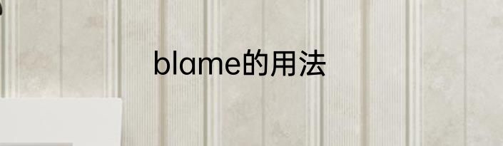 blame的用法