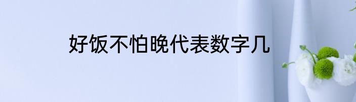 好饭不怕晚代表数字几