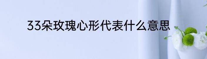 33朵玫瑰心形代表什么意思