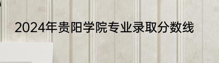 2024年贵阳学院专业录取分数线