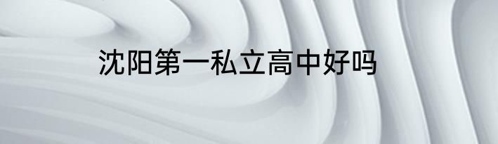 沈阳第一私立高中好吗