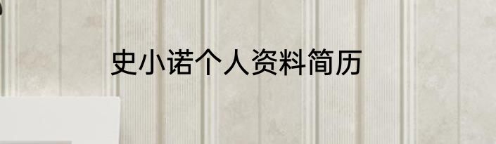 史小诺个人资料简历