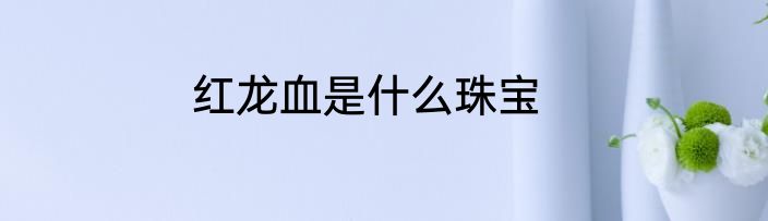 红龙血是什么珠宝