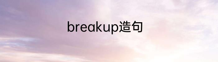 breakup造句