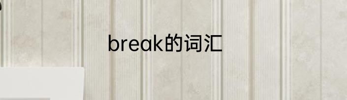 break的词汇