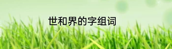 世和界的字组词