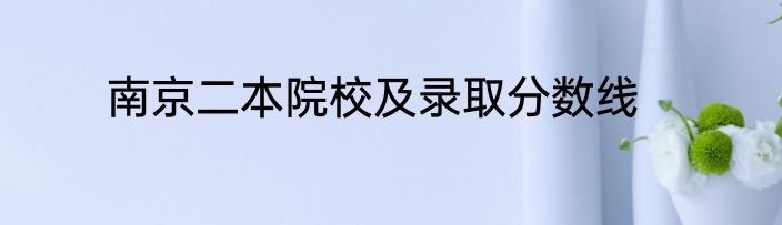 南京二本院校及录取分数线