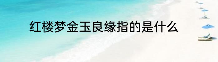 红楼梦金玉良缘指的是什么