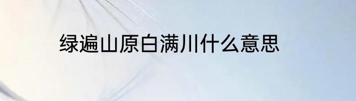 绿遍山原白满川什么意思