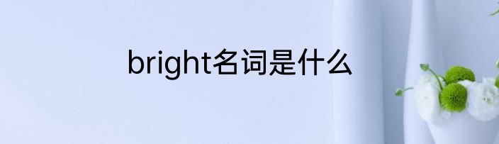 bright名词是什么