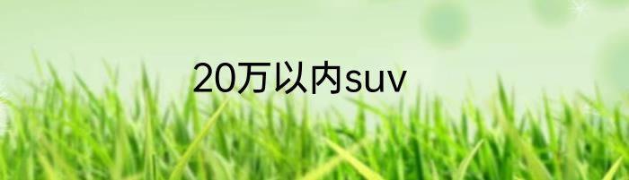20万以内suv