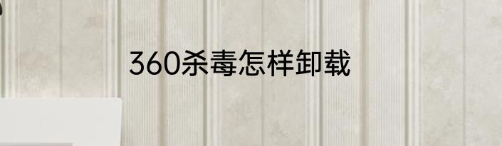 360杀毒怎样卸载