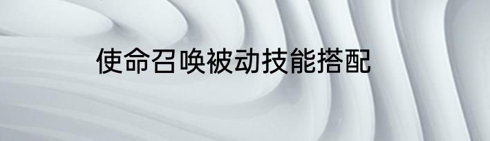 使命召唤被动技能搭配