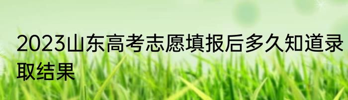 2023山东高考志愿填报后多久知道录取结果