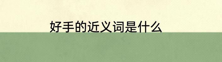 好手的近义词是什么