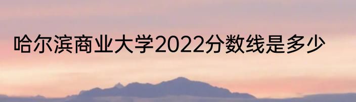 哈尔滨商业大学2022分数线是多少