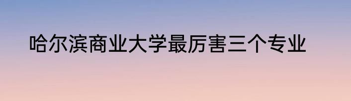 哈尔滨商业大学最厉害三个专业