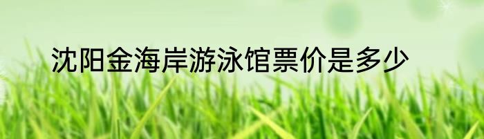 沈阳金海岸游泳馆票价是多少