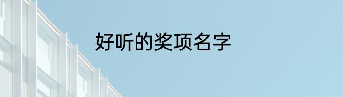 好听的奖项名字