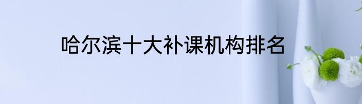 哈尔滨十大补课机构排名
