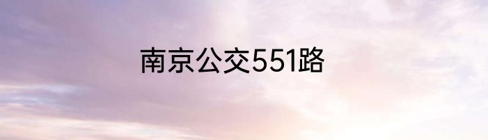 南京公交551路