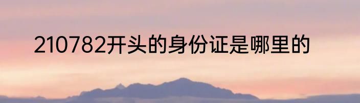 210782开头的身份证是哪里的