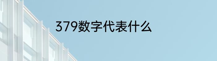 379数字代表什么