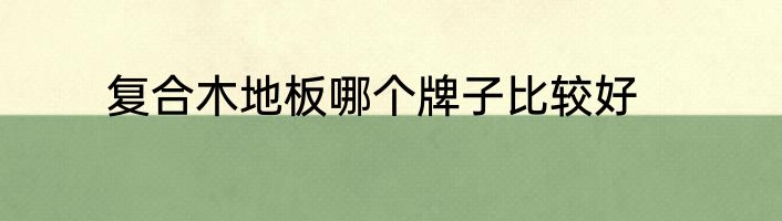 复合木地板哪个牌子比较好