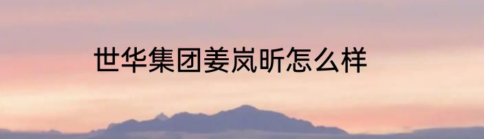 世华集团姜岚昕怎么样