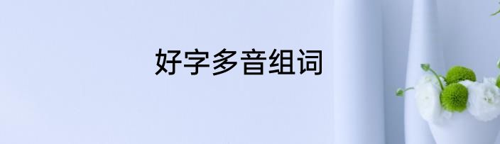 好字多音组词