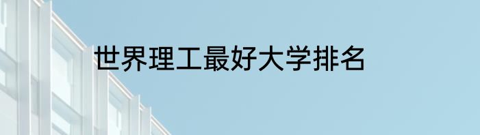 世界理工最好大学排名