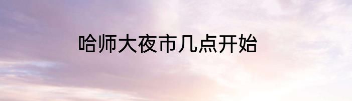 哈师大夜市几点开始