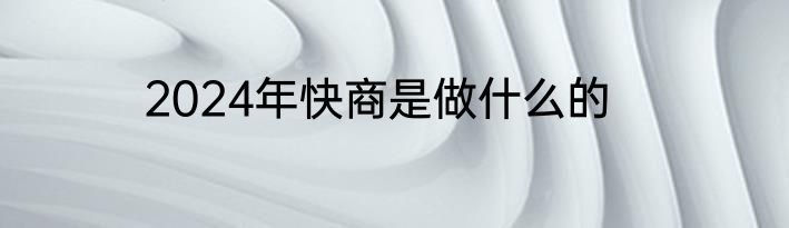 2024年快商是做什么的
